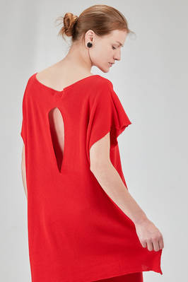 long and wide t-shirt in ribbed cotton knit - KNIT KNIT 