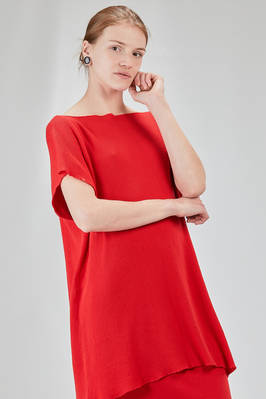long and wide t-shirt in ribbed cotton knit - KNIT KNIT 