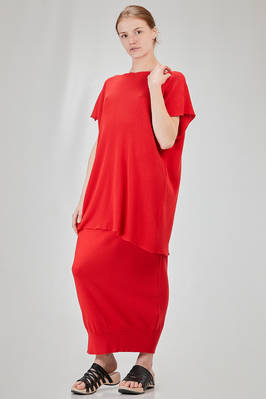 long and wide t-shirt in ribbed cotton knit - KNIT KNIT 