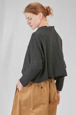 cardigan corto e ampio in maglia con texture a ondine di cotone, poliestere e nylon - KNIT KNIT 