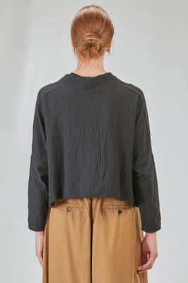 cardigan corto e ampio in maglia con texture a ondine di cotone, poliestere e nylon - KNIT KNIT 