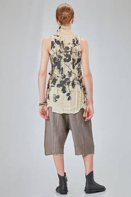 long and soft gilet in screen-printed cotton muslin - CHRISTINE MOREAU 