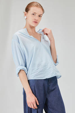 long and wide shirt in light washed cotton muslin - 6167 STUDIO SHIRT 