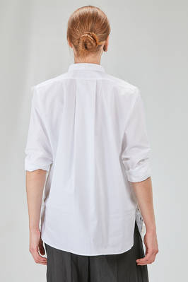 camicia lunga e ampia in popeline di cotone e parti in mussola di cotone - 6167 STUDIO SHIRT 