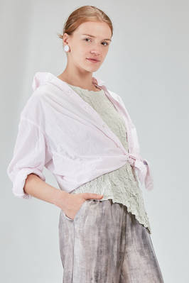 camicia lunga e ampia in popeline millerighe leggerissimo di cotone lavato - 6167 STUDIO SHIRT 