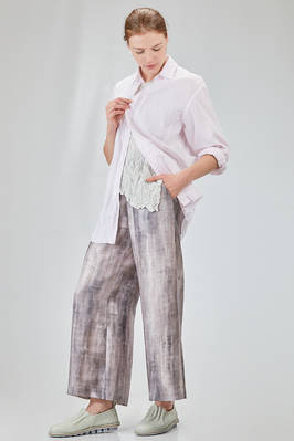 camicia lunga e ampia in popeline millerighe leggerissimo di cotone lavato - 6167 STUDIO SHIRT 
