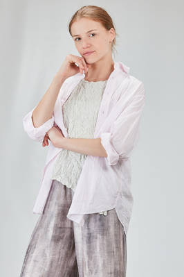 camicia lunga e ampia in popeline millerighe leggerissimo di cotone lavato - 6167 STUDIO SHIRT 