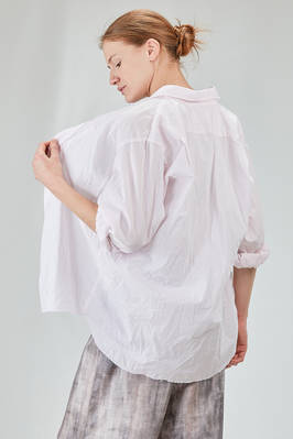 camicia lunga e ampia in popeline millerighe leggerissimo di cotone lavato - 6167 STUDIO SHIRT 