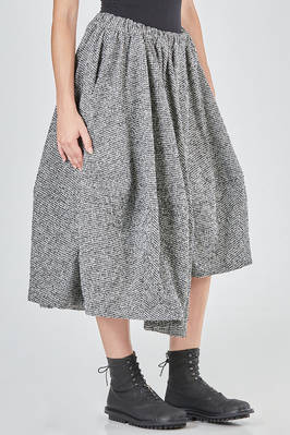 wide and asymmetric skirt/trousers in faded wool and nylon tweed - COMME des GARÇONS - COMME des GARÇONS 