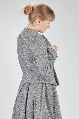 giacca al fianco, asimmetrica, in tweed sfumato di lana e nylon - COMME des GARÇONS - COMME des GARÇONS 