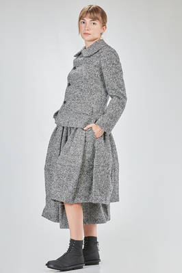 giacca al fianco, asimmetrica, in tweed sfumato di lana e nylon - COMME des GARÇONS - COMME des GARÇONS 
