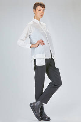 long and straight shirt in washed polyester poplin - COMME des GARÇONS - COMME des GARÇONS 