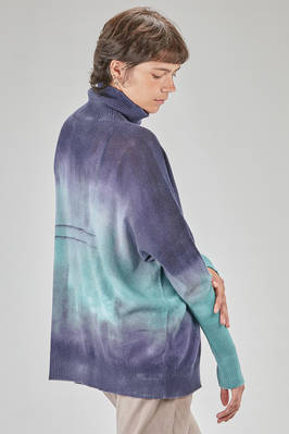 maglia lunga e ampia in garza rasata di cachemire stampata - F-CASHMERE by FISSORE 