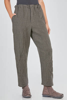 soft trousers in washed and embossed new wool and silk gauze - FORME D' EXPRESSION 