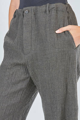 soft trousers in washed and embossed new wool and silk gauze - FORME D' EXPRESSION 