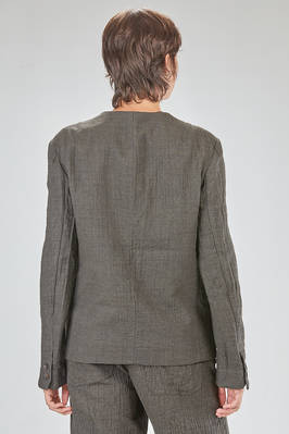 long and straight jacket, in embossed new wool and silk gauze - FORME D' EXPRESSION 