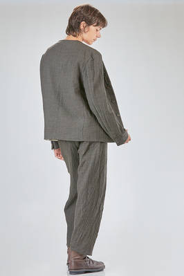 long and straight jacket, in embossed new wool and silk gauze - FORME D' EXPRESSION 
