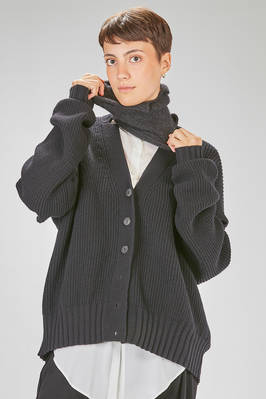 collar in soft and melange stretch cashmere, silk, nylon and elastane knit  - 407
