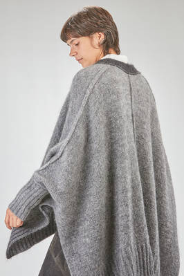 cardigan lungo e over in maglia pesante e sfumata di superkid mohair, lana, poliammide ed elastan - ISABEL BENENATO 