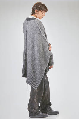 cardigan lungo e over in maglia pesante e sfumata di superkid mohair, lana, poliammide ed elastan - ISABEL BENENATO 