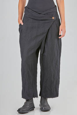 wide trousers, ankle length, in cotton, wool and metal chevron  - 163