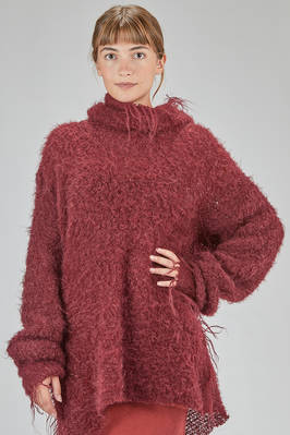 oversize doublé knit sweater in long-loop mohair, wool and polyamide yarn  - 163