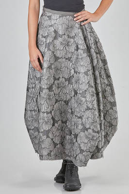 long, wide and asymmetric skirt in polyethylene fiber, polyamide and acrylic jacquard  - 163
