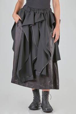long and wide 'sculpture' skirt in wool and cupro gabardine  - 381