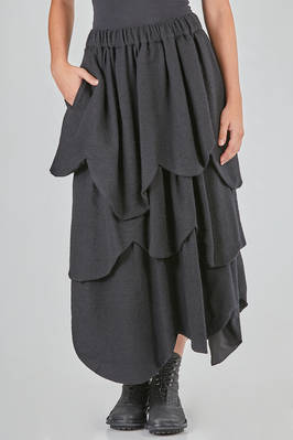 long and wide skirt in wool herrington  - 381