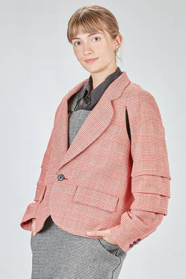 hip-lenght jacket, soft, in wool and polyurethane Prince of Wales - NOIR KEI NINOMIYA 