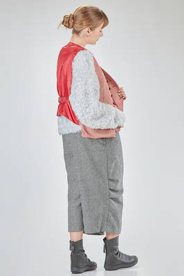 hip-lenght gilet, wide, in wool and polyurethane Prince of Wales and polyester canvas - NOIR KEI NINOMIYA 