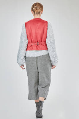 hip-lenght gilet, wide, in wool and polyurethane Prince of Wales and polyester canvas - NOIR KEI NINOMIYA 
