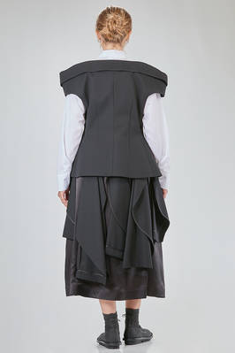hip-lenght gilet, slim, in wool gabardine - NOIR KEI NINOMIYA 