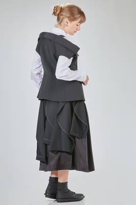 hip-lenght gilet, slim, in wool gabardine - NOIR KEI NINOMIYA 