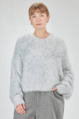 hip-lenght sweater, oversize, in faux fur long-pile polyester knit  - 381