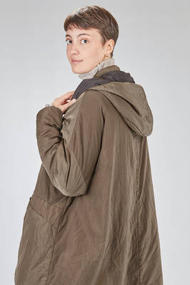 under the knee puffer jacket, wide, in water-repellent polyamide canvas padded with polyester wadding - KIMONORAIN 