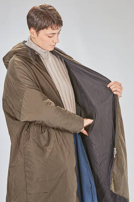 under the knee puffer jacket, wide, in water-repellent polyamide canvas padded with polyester wadding - KIMONORAIN 