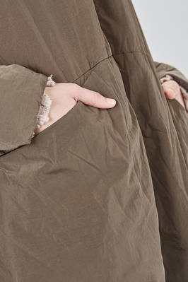 under the knee puffer jacket, wide, in water-repellent polyamide canvas padded with polyester wadding - KIMONORAIN 