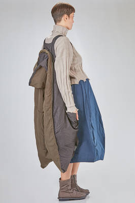 under the knee puffer jacket, wide, in water-repellent polyamide canvas padded with polyester wadding - KIMONORAIN 