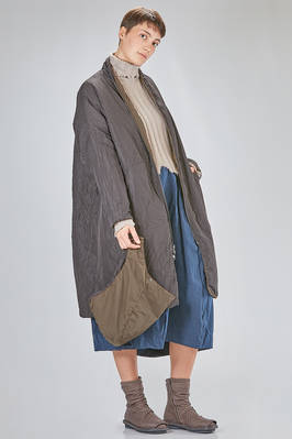 under the knee puffer jacket, wide, in water-repellent polyamide canvas padded with polyester wadding - KIMONORAIN 