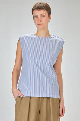 hip-length, loose-fit top in cotton canvas with vertical stripes  - 411