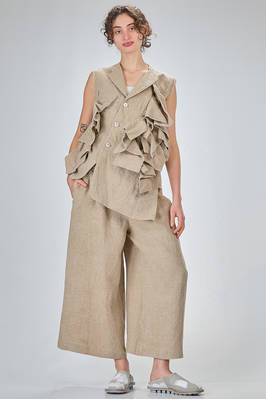 hip-length asymmetrical 'sculpture' waistcoat, in heavy washed yuta-like linen canvas - COMME DES GARÇONS 