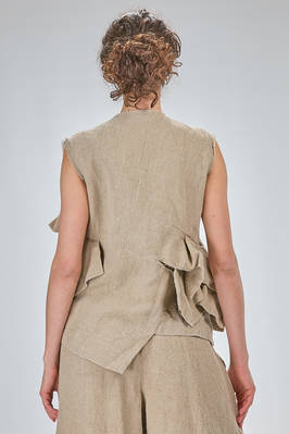 hip-length asymmetrical 'sculpture' waistcoat, in heavy washed yuta-like linen canvas - COMME DES GARÇONS 