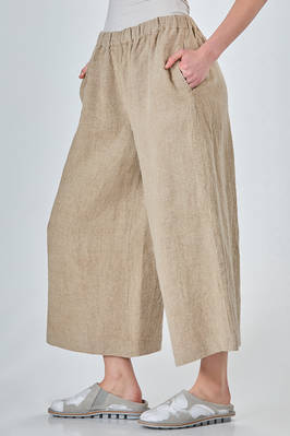 wide, ankle-length trousers in heavy washed linen canvas - COMME DES GARÇONS 