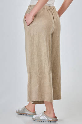 wide, ankle-length trousers in heavy washed linen canvas - COMME DES GARÇONS 