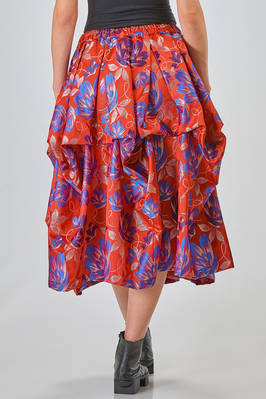 gonna 'sculpture' longuette, ampia, in jacquard floreale di poliestere e cupro - COMME des GARÇONS - COMME des GARÇONS 