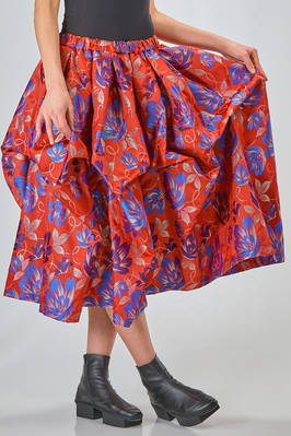 gonna 'sculpture' longuette, ampia, in jacquard floreale di poliestere e cupro - COMME des GARÇONS - COMME des GARÇONS 