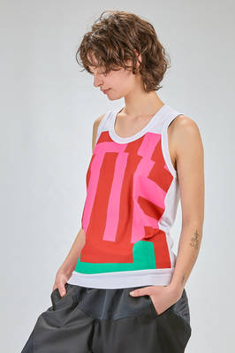 canottiera al fianco, morbida, in jersey di cotone stampato - COMME des GARÇONS - COMME des GARÇONS 