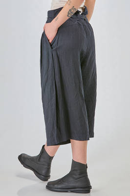 pantalone corto e ampio in crêpe lavato e sovra-tinto di lino - MARC LE BIHAN 