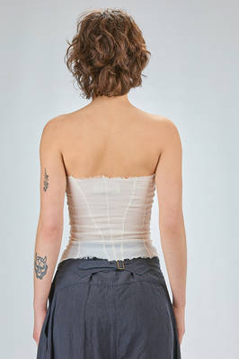 bustier a fascia in froissé di poliammide, seta ed elastan - MARC LE BIHAN 